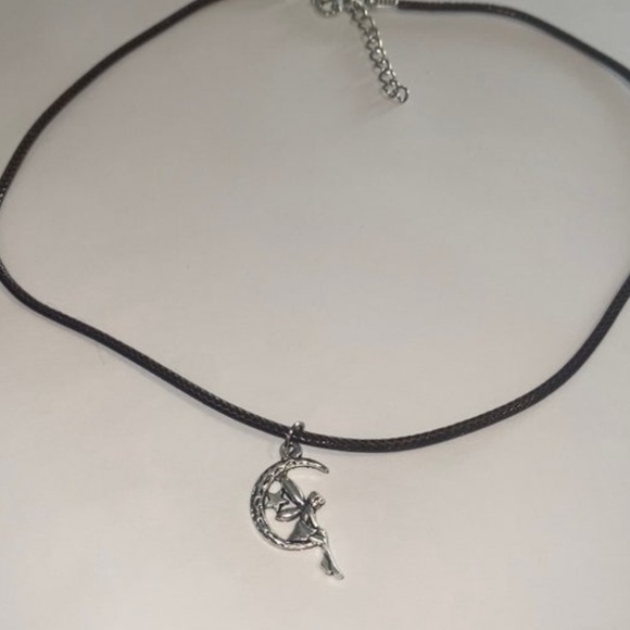 ⭐️4/$25⭐️ Fairy on Moon Charm Necklace on 20” Waxed Cord, Choice of Color - Picture 5 of 10